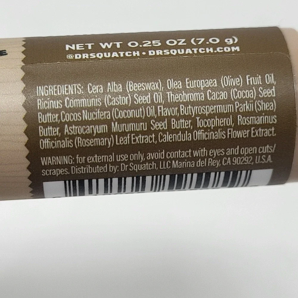 Dr. Squatch 4 Men Lip Balms Original‎ And Vanilla Bourbon .25 Oz Each New